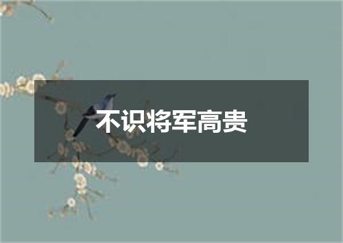 不识将军高贵