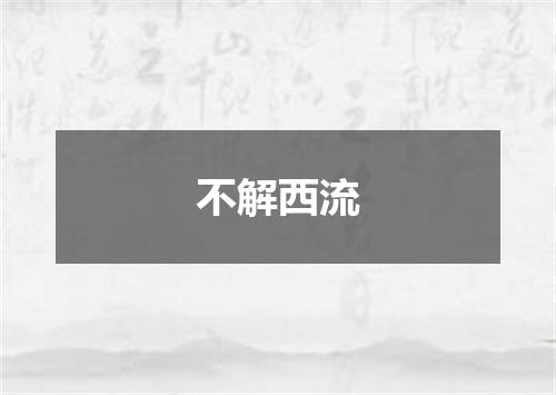 不解西流