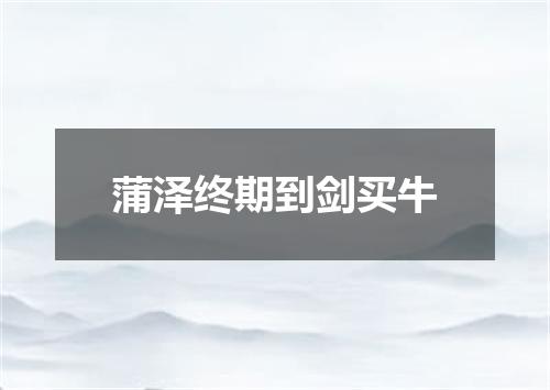 蒲泽终期到剑买牛