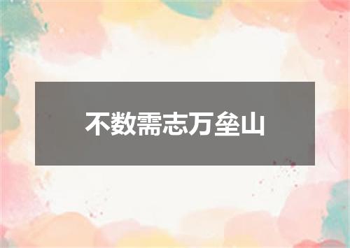 不数需志万垒山