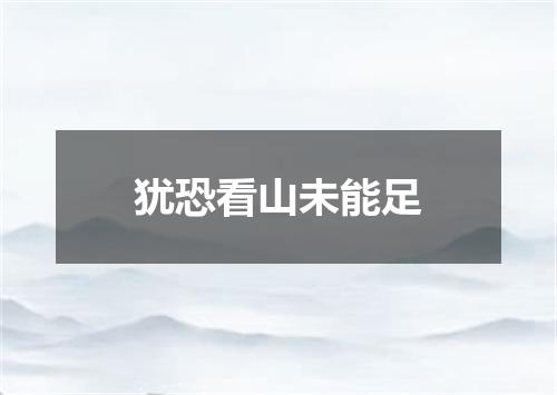 犹恐看山未能足