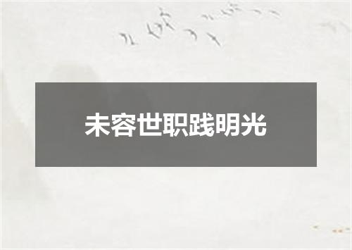 未容世职践明光