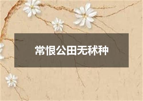 常恨公田无秫种