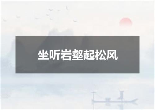 坐听岩壑起松风