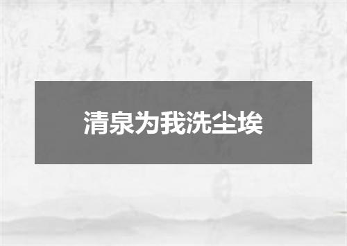 清泉为我洗尘埃