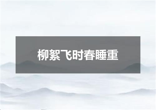 柳絮飞时春睡重