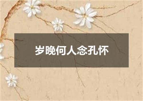 岁晚何人念孔怀