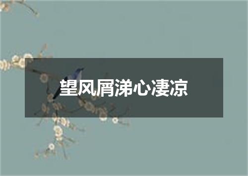 望风屑涕心凄凉