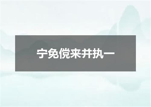 宁免傥来并执一
