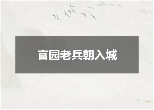 官园老兵朝入城