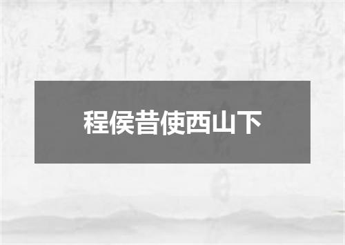 程侯昔使西山下