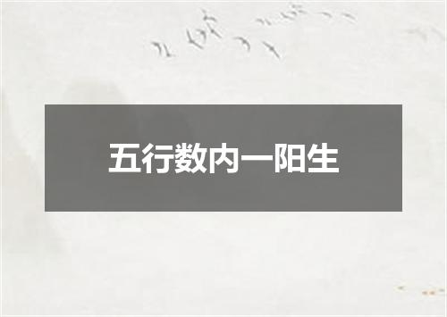 五行数内一阳生
