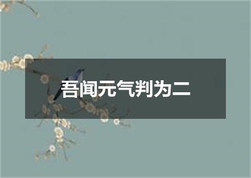 吾闻元气判为二
