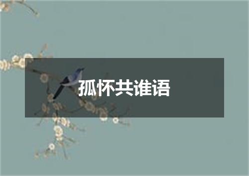 孤怀共谁语