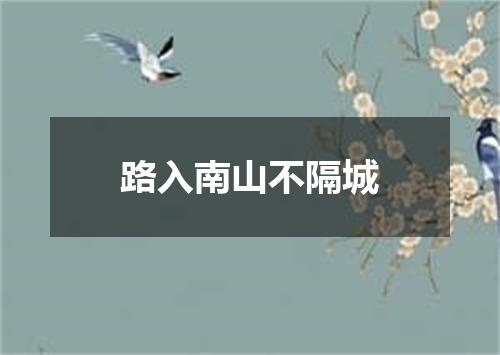 路入南山不隔城