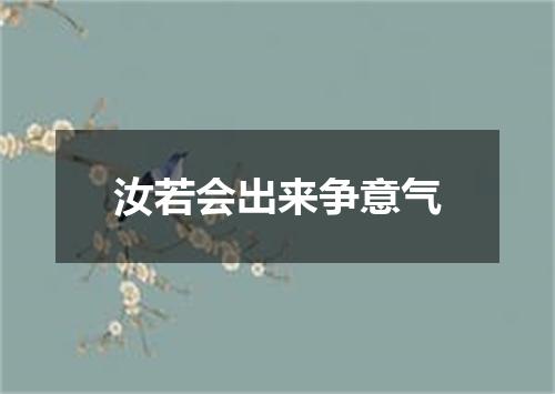 汝若会出来争意气