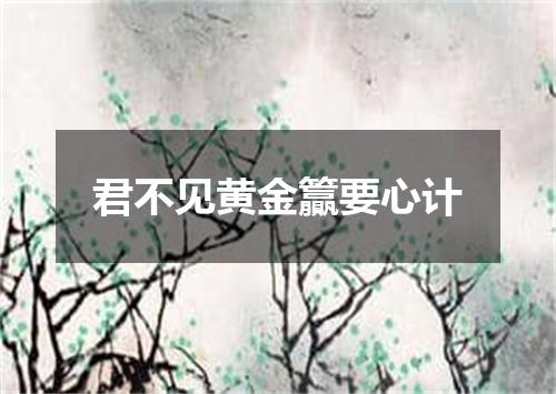 君不见黄金籯要心计