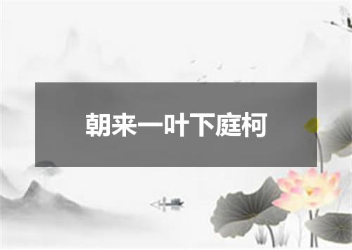 朝来一叶下庭柯