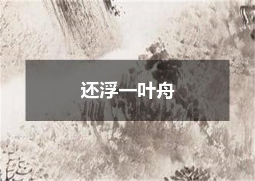 还浮一叶舟