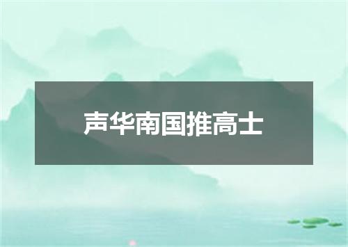 声华南国推高士