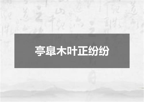 亭臯木叶正纷纷