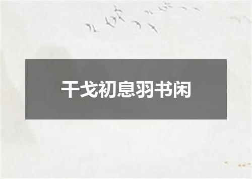 干戈初息羽书闲