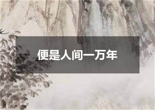 便是人间一万年