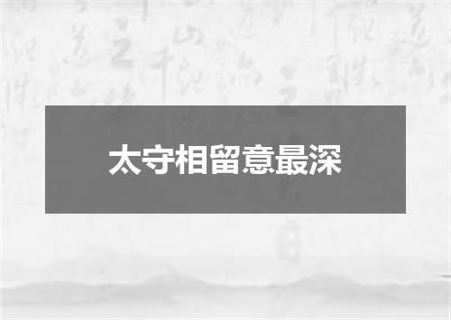 太守相留意最深