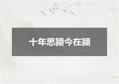 十年思颍今在颍