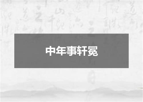 中年事轩冕