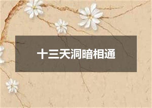 十三天洞暗相通