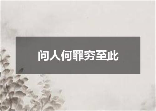 问人何罪穷至此