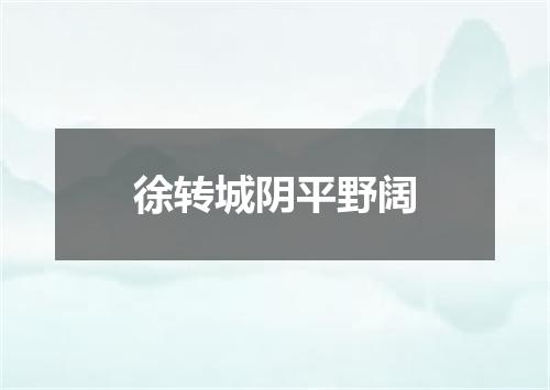 徐转城阴平野阔