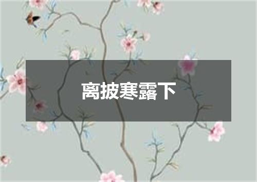 离披寒露下