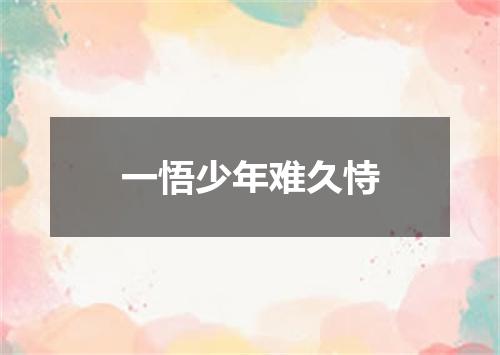 一悟少年难久恃