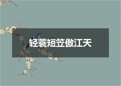 轻蓑短笠傲江天