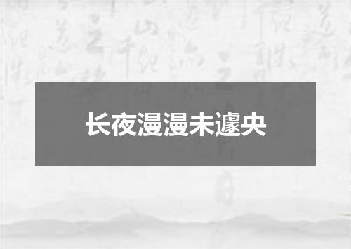 长夜漫漫未遽央