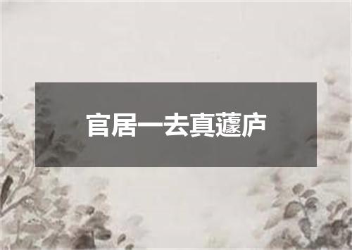 官居一去真蘧庐