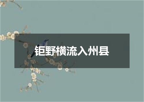 钜野横流入州县