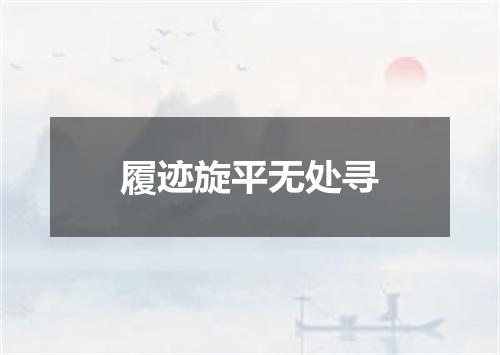 履迹旋平无处寻