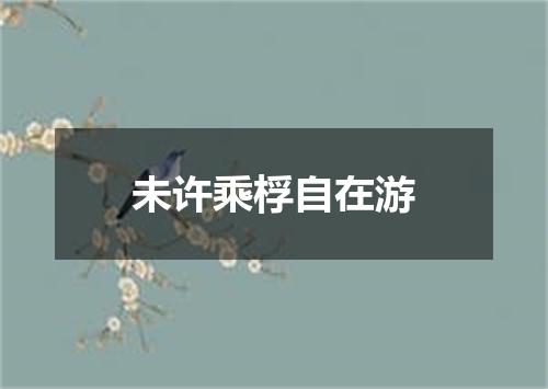 未许乘桴自在游