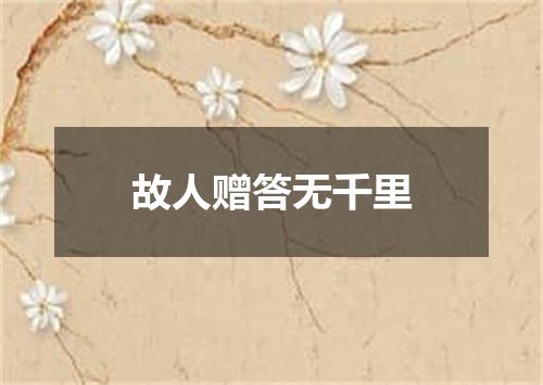故人赠答无千里