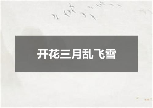 开花三月乱飞雪