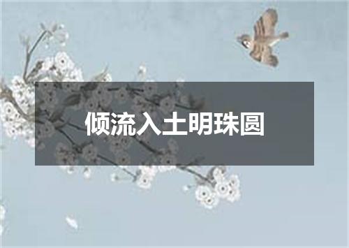 倾流入土明珠圆
