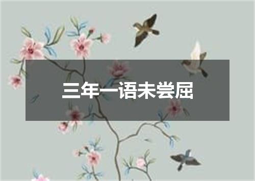 三年一语未尝屈