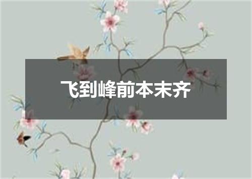 飞到峰前本末齐