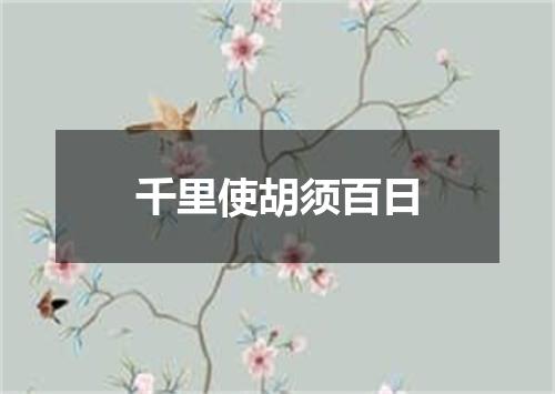 千里使胡须百日