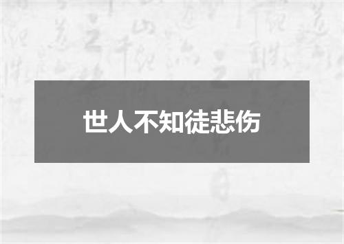 世人不知徒悲伤