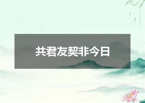 共君友契非今日
