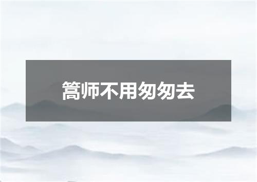 篙师不用匆匆去